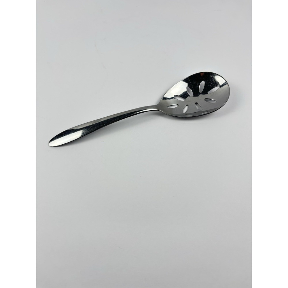 Stainless by Imperial Slotted Serving Spoon Floral Pierced Buffet Flatware